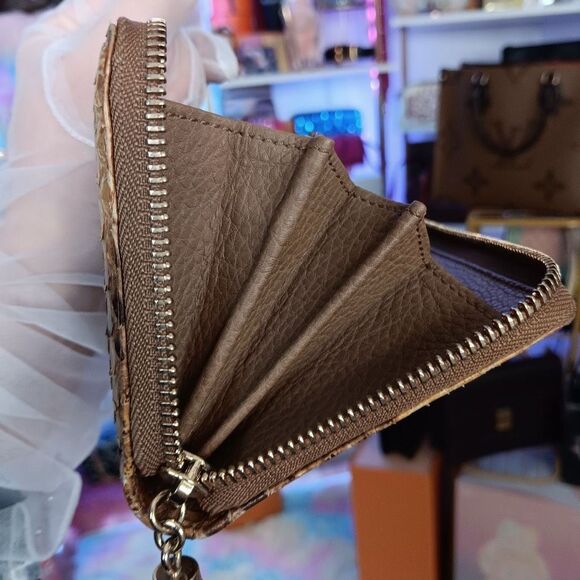 Gucci Python Exotic Leather Vintage Bamboo Tassel Zip Around Large Size Wallet W - Picture 13 of 14